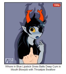 1girls alien alien_humanoid archvile_(artist) black_hair blush clothed clothed_female colored_skin fangs female female_focus female_only grey_skin homestuck homestuck_troll horn horns humanoid humanoid_alien long_hair long_hair_female sfw solo solo_female troll vriska_serket