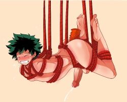 1boy anal anal_insertion boku_no_hero_academia bondage cum deku dekuwus feet izuku_midoriya male male_only midoriya_izuku my_hero_academia penis rope