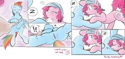 bed blue_eyes cunnilingus cutie_mark drooling equine fatalfox female feral feral_on_feral friendship_is_magic licking my_little_pony oral oral_sex pegasus pinkie_pie_(mlp) plain_background pussy questionable_consent rainbow_dash_(mlp) saliva sex sleeping somnophilia straight_hair tongue vaginal_penetration watercolour wings yuri