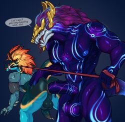 anal anal_sex aurelion_sol_(lol) balls cataxdrk2020 cyber_(disambiguation) dragon duo english_text foreskin gag genitals hi_res league_of_legends leash male male/male male_penetrated male_penetrating male_penetrating_male muzzle_(disambiguation) mythological_creature mythological_scalie mythology penetration penile penile_penetration penis penis_in_ass riot_games scalie sex tencent text