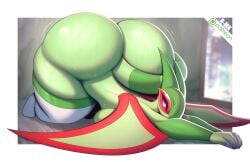 anthro ass ass big_ass big_butt breast_rest breast_squish breasts bubble_butt butt_from_the_front claws clothing dat_ass dat_butt dragon female flygon generation_3_pokemon gigantic_ass gigantic_butt green_body head_down head_down_ass_up hi_res huge_ass huge_butt inside legwear legwear_only lying massive_ass massive_butt mostly_nude mythological_creature mythological_scalie mythology nintendo pink_eyes pokemon pokemon_(species) presenting presenting_hindquarters r-mk scalie skyress solo spread_wings squish stockings stockings_only tail tail_aside thick_thighs thigh_squish wide_hips wings