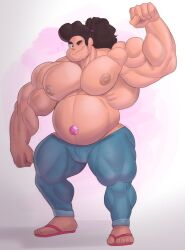 aged_up bara bulge flaccid flexing gab_art male male_only muscles muscular shirtless solo solo_male steven_quartz_universe steven_universe