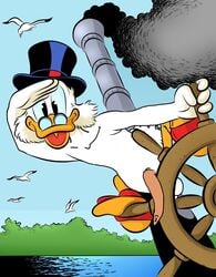 1boy avian bird disney duck male male_only penis scrooge_mcduck solo