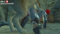 3d animated armor armored_boots armored_female bestiality_impregnation big_ass big_breasts canine doggy_style feral_on_female knight knightess knot lahma stockings tagme video zoophilia