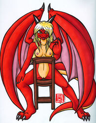 breasts chair dragon female hair kannakin kiley_(thekaotix) navel nipples pussy thekaotix wings