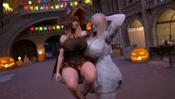 1futa 1girls 3d 3d_model abs alis_(auditour) auditour blonde_futa blonde_hair breasts daz3d daz_studio female futanari ghost_girl halloween holidays huge_breasts huge_cock light-skinned_female light_skin penis possession renderotica sophie_(auditour) tagme takeover two_tone_hair