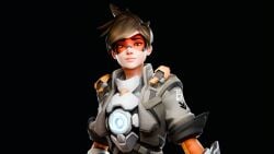 1girl adorable brunette clothed cute fully_clothed lena_oxton looking_at_viewer overwatch overwatch_2 photoshoot sexy smile tracer yummypixels1