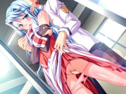 blue_eyes blue_hair blush breast_grab breasts elf female from_behind game_cg harem_party male nipples penis pointy_ears pussy sex sofisutia_gushigusu straight uncensored vaginal_penetration