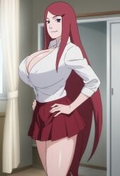 1girls ai_generated bare_chest bare_legs big_ass big_breasts blue_eyes breasts breasts_bigger_than_head bursting_breasts busty cleavage cleavage_overflow clothing extremely_long_hair fantasyprompt female female_focus female_only hands_on_hips hourglass_figure huge_ass huge_breasts long_hair looking_at_viewer mature mature_female milf naruto naruto_(series) naruto_shippuden pinup pleated_skirt red_hair revealing_clothes school_uniform schoolgirl seductive seductive_eyes seductive_look seductive_smile shirt skimpy skimpy_clothes skirt slim_waist smile solo solo_focus swept_bangs thick_thighs thighs top_heavy top_heavy_breasts upper_body uzumaki_kushina very_long_hair voluptuous voluptuous_female wide_hips