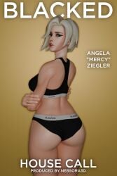 1girls 3d angela_ziegler ass big_ass blacked blacked_clothing blender blonde_hair blue_eyes clothed clothed_female curvy curvy_female female female_only light-skinned_female light_skin looking_at_viewer looking_back magazine_cover mercy nebsora3d overwatch overwatch_2 solo solo_female solo_focus text