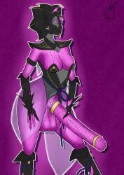 2d 2d_(artwork) 2d_artwork boots breasts futa_only futanari grin huge_balls huge_cock intersex large_breasts leotard looking_at_viewer nekojaanai pink_skin robot robot_girl smile smiling smiling_at_viewer valkyr_(warframe) valkyr_heirloom_(warframe) veiny_penis warframe