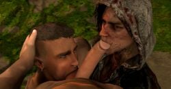 3d 3d_model blowjob collaborative_fellatio david_king dbd dead_by_daylight double_fellatio frank_morrison gay gay_blowjob gay_male looking_at_viewer lyizagrove oral pov pov_male straight_to_gay sucking_balls sucking_penis tagme
