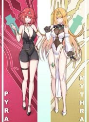 dress mythra_(xenoblade) pyra pyra_(xenoblade) unknown_artist xenoblade_chronicles_2