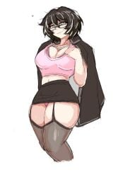 distortion_detective female glasses milf moses_(distortion_detective) multicolored_hair project_moon