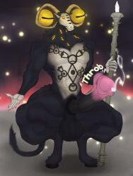 3:4 abs animal_genitalia animal_penis anthro balls big_balls big_penis bodily_fluids bovid caprine caprine_demon cum demon digital_media_(artwork) elden_ring elden_ring_nightreign equine_genitalia equine_penis erection flared_penis fromsoftware fur genital_fluids genitals goat hi_res horn libra_creature_of_night male mammal muscular muscular_anthro muscular_male nude nutking pecs penile penis solo tail text throbbing throbbing_penis