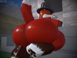 1boy 1boys 3d 3d_(artwork) 3d_artwork ass color fox furry male male_focus male_only muitetul naked naked_male nude nude_male outdoors roblox robloxian solo tagme