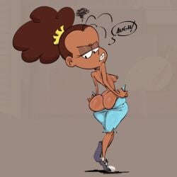 1girls big_ass big_butt bluan bubble_ass bubble_butt dark-skinned_female dark_skin female female_focus female_only luan_loud nickelodeon pokachu_(artist) race_swap small_breasts teenage_girl teenager the_loud_house young younger_female