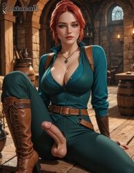 1futa abs ai_generated balls big_balls big_breasts breasts curvy cutanari dickgirl futa_only futa_sans_pussy futanari intersex looking_at_viewer nipples nsfw nude penis perfect_body ready_to_fuck small_waist smile solo tan_skin testicles the_witcher_(series) the_witcher_3:_wild_hunt triss_merigold