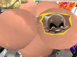 ass_expansion belly_expansion breast_expansion eyes_rolling_back frye_(grand_festival) frye_(splatoon) hyper_ass hyper_belly hyper_breasts immobile splatoon