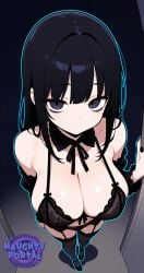 1girls ai_generated big_breasts big_breasts big_breasts black_eyes black_hair black_thigh_highs black_thighhighs breasts breasts breasts busty busty_female cleavage closeup cute cute_face female female female_focus female_only fisheye flat_colors girl goth goth_girl gothic gothic_girl jorgecarlosai lingerie naughtyportal sexy thigh_highs thighhighs top_view underwear watermark