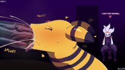 2025 ambiguous_gender ambiguous_penetrated ampharos black_body black_fur blush bodily_fluids closed_eyes comic cuchuflin cum cum_in_mouth cum_inside dialogue english_text erection fellatio fur generation_2_pokemon generation_8_pokemon genital_fluids genitals group heart_symbol hi_res humanoid_genitalia humanoid_penis male male/ambiguous male_penetrating male_penetrating_ambiguous nintendo oral oral_penetration penetration penile penis pokemon pokemon_(species) raboot sex text tongue tongue_out trio white_body white_fur yellow_body yellow_fur