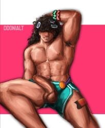 armpits arms_behind_head bodhi_windbreaker date_everything ddonialt hair_over_eyes male_only penis_out shorts solo