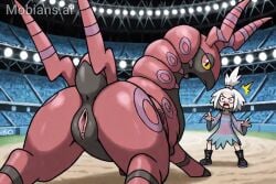 ai_generated cartoony expressive gym_leader looking_back mobians.ai pokemon pokemon_(species) pokemon_bw2 pussy roxie_(pokemon) scolipede