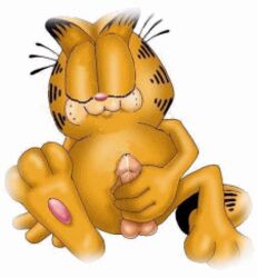 1boy animated anthro cum cumshot ejaculation feline garfield_(series) garfield_the_cat gif half-closed_eyes male male_only masturbation orgasm penis smile solo spread_legs spreading white_background