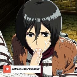 ackerman_mikasa attack attack_on_titan attack_titan black_eyes black_hair curvaceous curvaceous_ass curvaceous_body curvaceous_female curvaceous_figure curvaceous_hips curvaceous_teen curvaceous_thighs curvy curvy_ass curvy_body curvy_female curvy_figure curvy_hips curvy_milf curvy_thighs light-skinned_female light_skin mikasa_ackerman mikasa_ackerman_(cosplay) on titan_(shingeki_no_kyojin)
