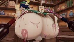 1boy 3d ass ass_bigger_than_head ass_bigger_than_torso ass_focus atool balls big_ass black_hair bottom_heavy bottomless bubble_butt clothing dat_ass fat_ass femboy genshin_impact huge_ass hyper hyper_ass indoors large_ass looking_at_viewer looking_back male male_only massive_ass oakensfm png sitting sitting_on_chair tavern textless thick_ass venti_(genshin_impact) woodworksfm