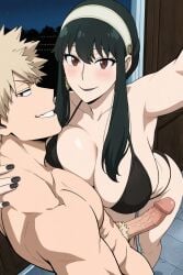 1boy 1girls ai ai_generated bakugou_katsuki big_ass big_breasts big_penis black_hair black_lipstick black_nails blonde_hair busty cheating cheating_girlfriend cheating_wife cleavage crossover cute envia female flirting katsuki_bakugou lipstick male muscular my_hero_academia nail_polish netorare ntr older_female romantic romantic_couple selfie short_hair spiky_hair spy_x_family thick_thighs yor_briar yor_forger younger_male