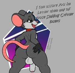 1boy 1boys 1male 2025 2025s 2d 2d_(artwork) 2d_artwork absurd_res absurdres anthro anthro_male anthrofied ass backsack balls big_ass big_butt big_penis black_eyes black_sclera buck_teeth buckteeth butt collar critters_(poppy_playtime) dialogue digital_art digital_drawing digital_drawing_(artwork) digital_media digital_media_(artwork) digital_painting digital_painting_(artwork) english english_dialogue english_text eyeliner femboy flaccid foreskin fur furry furry_femboy furry_male genitals grey_balls grey_body grey_ears grey_fur hand_on_butt hi_res looking_at_viewer looking_back looking_back_at_viewer makeup male male_anthro male_focus male_only mammal mob_entertainment mob_games mouse murid murine nightmare_critters no_humans nude open_mouth open_smile penis pink_inner_ear pink_nose poppy_playtime poppy_playtime_(chapter_3) poppy_playtime_(chapter_4) presenting presenting_hindquarters pupils rat rat_boy rat_ears rat_humanoid rat_tail red_collar rodent simple_background smiling_critters solo solo_focus solo_male sonic_gaming456 tagme tail talking talking_to_viewer teeth text thick_thighs thighs tongue touille_(poppy_playtime) touille_(poppy_playtime_chapter_4) uncircumcised video_games white_eyes white_pupils wide_hips