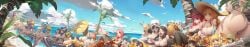 6+girls absolutely_everyone absurdres alvida_(one_piece) aqua_hair armpits arms_up ass b.bor baby_5 bad_id bad_pixiv_id ball_gag beach bian_(one_piece) bikini black_hair blonde_hair blue_eyes blue_hair boa_hancock bondage bondage bound breasts brown_eyes brown_hair camie_(one_piece) character_request cleavage closed_eyes cloud cotton_(one_piece) curvy day everyone fairy fishnets gag gagged giant giantess goggles goggles_on_head goggles_on_headwear grabbing_another's_breast green_hair groping hat heart highres hina_(one_piece) huge_ass huge_breasts ichika_(one_piece) ishilly jewelry_bonney kalifa_(one_piece) kaya_(one_piece) kiwi_(one_piece) koala_(one_piece) kumacy leaf long_hair long_image looking_at_viewer makino_(one_piece) mansherry_(one_piece) mermaid mini_person minigirl miss_valentine monster_girl mos_(one_piece) mozu_(one_piece) multiple_girls nami_(one_piece) nefertari_vivi nico_robin nika_(one_piece) nojiko_(one_piece) one_piece open_mouth outdoors pantyhose pasties perona pink_hair purple_eyes purple_hair quintuplets red_hair rika_(one_piece) sadi-chan sanka_(one_piece) shakuyaku_(one_piece) shirahoshi short_hair siblings sisters sky smile spoken_heart straw_hat sugar_(one_piece) swimsuit tattoo thong_bikini tree twins viola_(one_piece) water watermark wicca wide_image yonka yonka_two