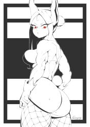 ass bunny_ears bunny_girl bunny_tail female fishnets gloves long_eyelashes mirko miruko muscular_female my_hero_academia rabbit_ears rabbit_girl rabbit_tail rumi_usagiyama