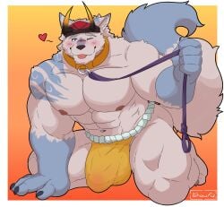 big_bulge bulge choufu_(artist) gay huge_bulge kumoyama_(xxl_woofia) male penis suggestive suggestive_pose tagme xxl_woofia