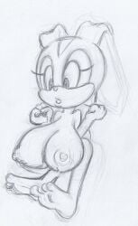 2024 anthro big_breasts breasts cream_the_rabbit female hi_res huge_breasts hyper hyper_breasts lagomorph leporid loli looking_down mammal nipples nude open_mouth oppai_loli rabbit sega simple_background sketch solo sonic_(series) sonic_the_hedgehog_(series) surprised takeshi1000 traditional_media_(artwork) white_background young