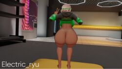 big_ass big_breasts electric_ryu female gym gym_uniform tits_out vrchat vrchat_avatar