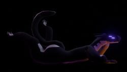 3d_(artwork) 4_fingers 4_toes anthro big_ass big_tail big_thighs glowing_eyes grey_scales laying_on_stomach male purple_eyes synth_(vader-san) uhc_901 uhc_901_(character) visor