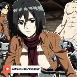 ackerman_mikasa attack attack_on_titan attack_titan black_eyes black_hair curvaceous curvaceous_ass curvaceous_body curvaceous_female curvaceous_figure curvaceous_hips curvaceous_teen curvaceous_thighs curvy curvy_ass curvy_body curvy_female curvy_figure curvy_hips curvy_milf curvy_thighs light-skinned_female light_skin mikasa_ackerman mikasa_ackerman_(cosplay) on titan_(shingeki_no_kyojin)