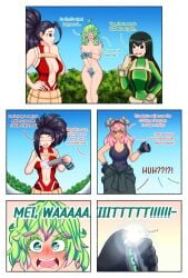 4girls breasts covering embarrassed female mei_hatsume momo_yaoyorozu my_hero_academia nude tagme tooru_hagakure tsuyu_asui uc-four