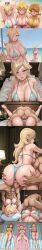 1boy 3girls ahegao_face ai_generated arms_behind_head ass ass_grab bed bedroom bikini blonde_hair blowjob blue_eyes breasts brown_hair comic cowgirl_position cum cum_drip cum_in_mouth cum_inside deep_skin doggy_style face_down_ass_up fellatio female hotel_room huge_ass huge_breasts human human_on_human intense_sex iwao178_(ai_style) male male/female mammal mario_(series) mating_press motion_lines nintendo penis pillow_grab pounding princess princess_daisy princess_peach princess_rosalina riding riding_penis rough_sex royalty sex stable_diffusion straight straight_sex swimsuit