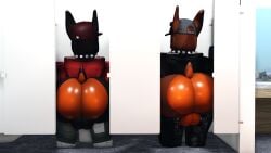 2025 3d 3d_(artwork) anthro ass balls bathroom big_balls big_butt black_body black_bottomwear black_clothing black_collar black_ears black_fur black_hat black_headwear black_jacket black_pants black_tail black_topwear bottomwear bottomwear_down brown_body brown_clothing brown_ears brown_fur brown_hat brown_headwear brown_tail canid canine canis clothed clothing collar digital_media_(artwork) dobermann domestic_dog duo fur genitals grey_bottomwear grey_clothing grey_pants hat headgear headwear hi_res jacket male mammal multicolored_body multicolored_ears multicolored_fur pants pants_down partially_clothed pinscher public_restroom rear_view red_clothing red_jacket red_topwear restroom_stall roblox robloxian spiked_collar spikes standing tail thick_thighs topwear two_tone_body two_tone_ears two_tone_fur two_tone_tail willie_piv