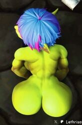 3d 3d_(artwork) ass ass big_ass blender goblin goblin_(warcraft) goblin_female green_skin hair lethrisa solo voluptuous warcraft watermark world_of_warcraft