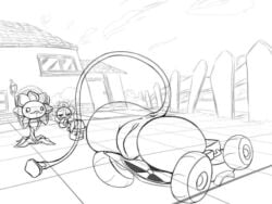 1girls anthro anthrofied ass breasts female flora_fauna humanized lawnmower lawnmower_(pvz) object personification plant_humanoid plants_vs._zombies plants_vs_zombies popcap_games pussy sunflower_(pvz) tagme unknown_artist