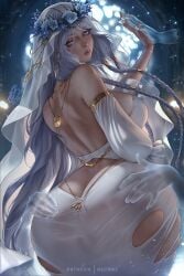 1girls ass breasts elden_ring elden_ring_nightreign female female_focus female_only large_ass large_breasts looking_at_viewer looking_back olchas revenant_(nightreign) solo wide_hips
