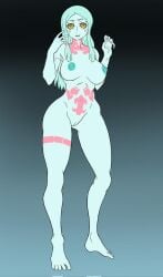 big_breasts blue_body blue_skin cyberpunk:_edgerunners cyberpunk_2077 nipples nude nude_female pink_eyes pink_tattoos pussy rebecca_(edgerunners) turquoise_hair yamidanight