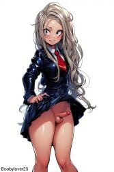 ai_generated boobylover25 crossdressing erect_penis erection femboy girly grey_eyes little_penis long_hair platinum_blonde_hair school_uniform schoolboy skirt skirt_lift