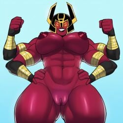 ai_generated alien alien_girl ben_10 ben_10_omniverse four_arms looma_red_wind mullon muscular_male novelai red_body red_skin solo solo_focus tetramand