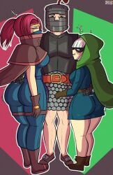 1boy 2girls 2girls1boy bandit_(clash_royale) big_ass big_butt boss_bandit_(clash_royale) clash_(series) clash_royale dark_prince_(clash_royale) squad_busters supercell supercell_(company) threesome znixye