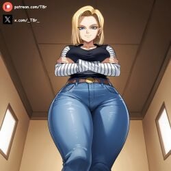 1girls ai_generated blonde_female blonde_hair blonde_hair_female blue_eyes breasts clothed clothed_female earring female female_focus female_only giantess larger_female medium_boobs medium_breasts pov solo solo_female solo_focus t8r thick_thighs thighs